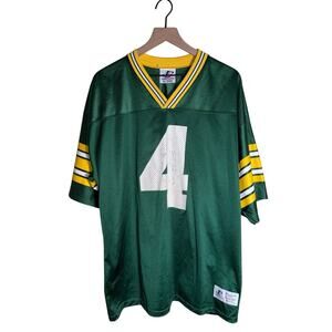 VINTAGE NFL GREEN BAY PACKERS LOGO Brett Farve mesh athletic oversized jersey XL